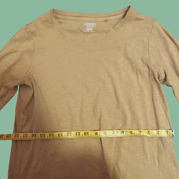 ✨ Kirkland Signature Mustard Yellow 100% Cotton 3/4 Sleeve Top | Size M - Picture 5 of 7